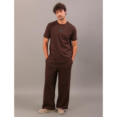 Calça Moletom Calvin Klein Jeans Masculino Straight - Marrom
