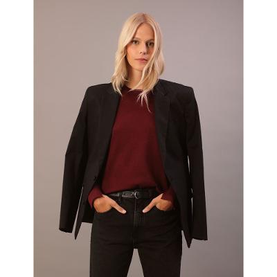 Suéter Calvin Klein Jeans Feminino Tricot Básico Gola Careca - Bordo
