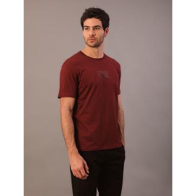 Camiseta Manga Curta Calvin Klein Masculino Logo Gel - Bordo