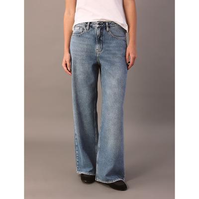 Calça Jeans Wide Leg Feminina 5 Pockets - Azul Médio