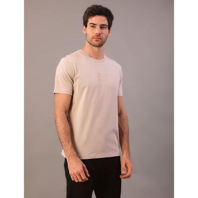 Camiseta Manga Curta Calvin Klein Masculino Logo Gel - Caqui Claro