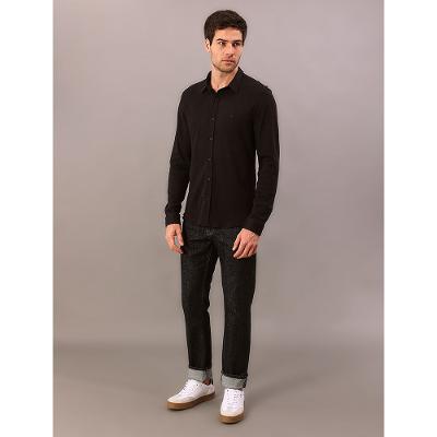Camisa Manga Longa Calvin Klein Jeans Slim Confort - Preto