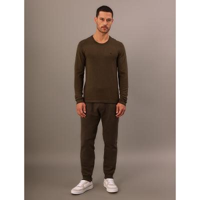 Suéter Tricot Gola Careca Algodão - Militar