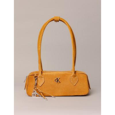 Bolsa Baguete Calvin Klein Jeans Feminino Camurça - Mostarda