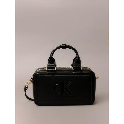 Bolsa Calvin Klein Jeans Feminino Tote Mini Logo Reissue Brilhan - Preto