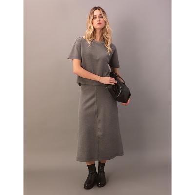 Saia Calvin Klein Jeans Feminino Malha Lanosa - Chumbo
