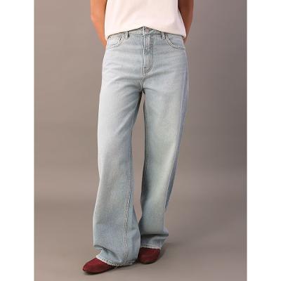 Calça Jeans Feminina Baggy 5 Pockets - Azul Claro