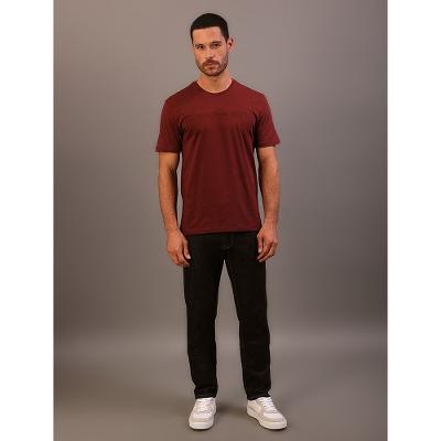 Camiseta Manga Curta Calvin Klein Jeans Masculino Embossed+bordado - Bordo