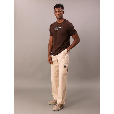 Camiseta Manga Longa Calvin Klein Jeans Masculino Gola v - Bordo