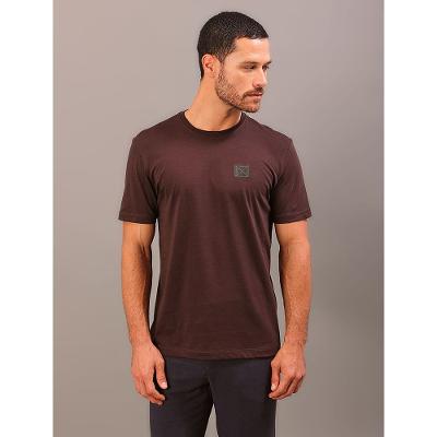 Camiseta Manga Curta Calvin Klein Masculino Algodão Egípcio Aop - Marrom