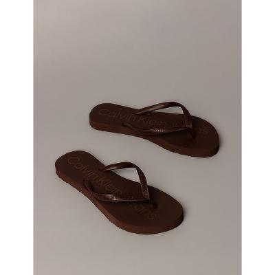 Chinelo Calvin Klein Jeans Feminino Basic - Marrom