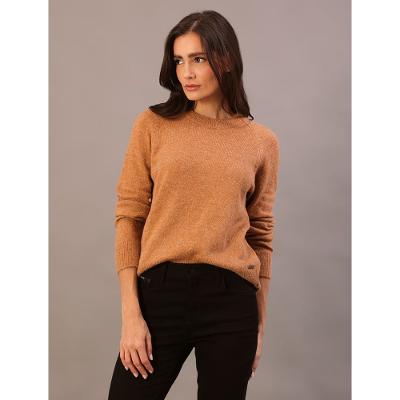 Tricot Básico Calvin Klein Jeans Feminino Cava Raglan - Havana