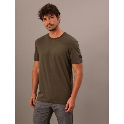 Camiseta Manga Curta Calvin Klein Jeans Patch Manga - Militar
