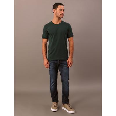 Camiseta Manga Curta Calvin Klein Masculino Gola Com Frisos - Verde Médio