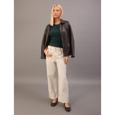 Blusa Calvin Klein Jeans Feminino Manga Curta Ribana - Verde Médio