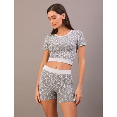 Shorts Padronagem Aop Calvin Klein Feminina Seamless - Mescla