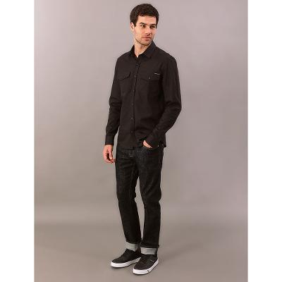 Camisa Manga Longa Calvin Klein Jeans Sarja Com Bolsos - Preto