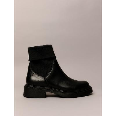 Bota Calvin Klein Jeans Feminino Cano Meia Knitting - Preto