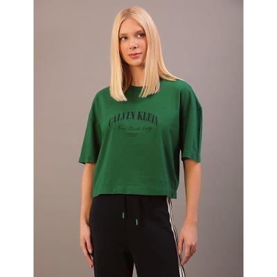 Camiseta Calvin Klein Jeans Feminino Manga Curta Copa - Verde