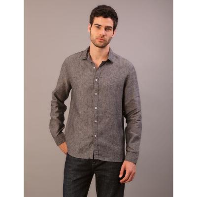 Camisa Manga Longa Regular Cannes Linen - Preto