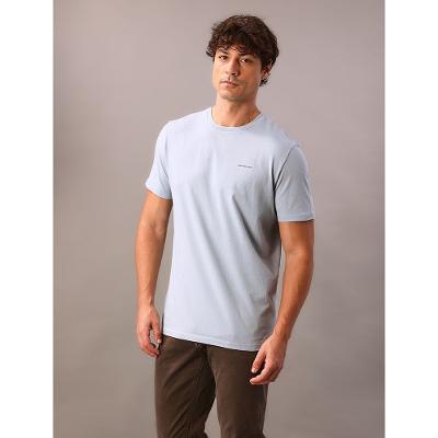 Camiseta Manga Curta Calvin Klein Jeans Masculino Logo Basico Peito - Azul Bebe
