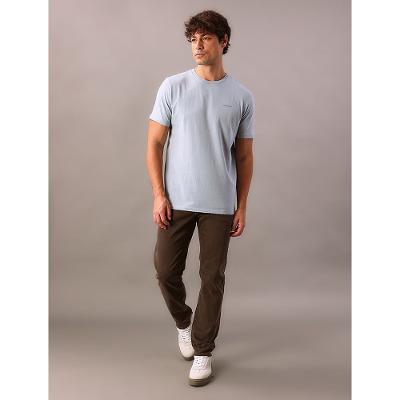 Camiseta Manga Curta Calvin Klein Jeans Masculino Logo Basico Peito - Azul Bebe