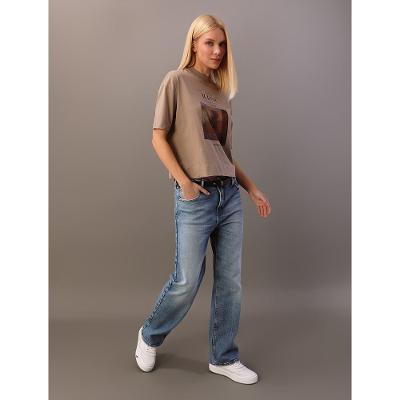 Calça Jeans Feminina Straight 5 Pockets - Azul Claro