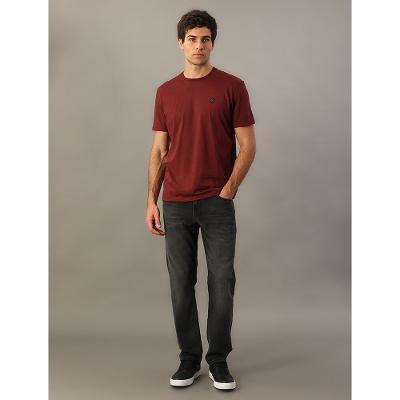 Calça Jeans Slim Com Filigrana Embossed - Preto