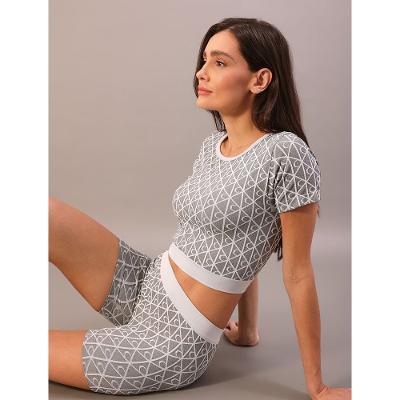 Blusa Manga Curta Padronagem Aop Calvin Klein Feminina Seamless - Mescla