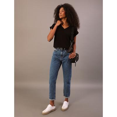 Blusa Calvin Klein Jeans Feminino Malha Rugby - Preto