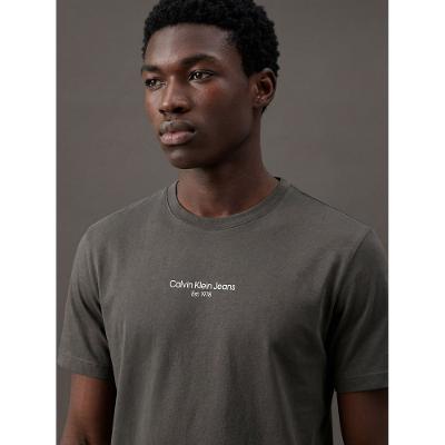 Camiseta Manga Curta Calvin Klein Jeans Masculino Logo Est.1978 - Chumbo