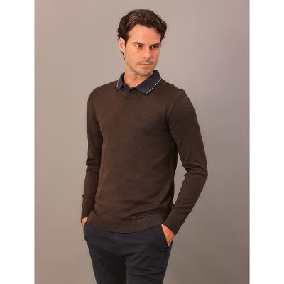 Tricot Masculino Decote Redondo Calvin Klein - Cafe