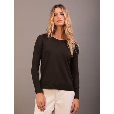 Tricot Feminino Raglan Decote Careca Calvin Klein - Cafe