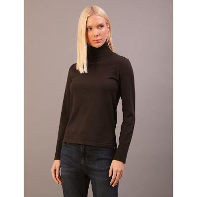 Tricot Feminino Básico Gola Alta Calvin Klein - Cafe
