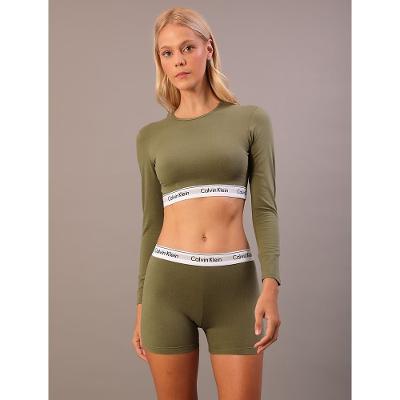 Top Feminino Manga Longa Modern Cotton Calvin Klein Underwear - Militar
