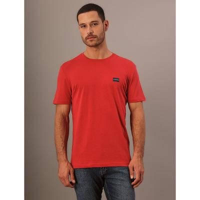 Camiseta Manga Curta Calvin Klein Jeans Masculino Logo Calvin Klein Jeans Retangulo - Vermelho