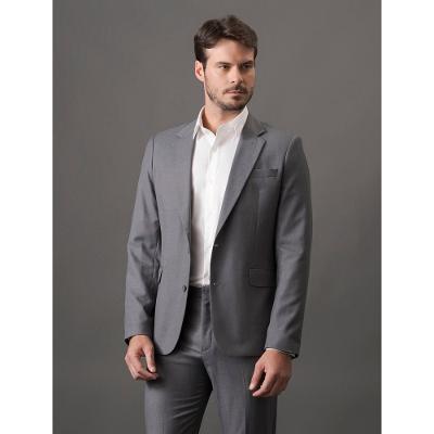 Costume Masculino Essentials Slim Abotoamento Simples Calvin Klein - Cinza Médio