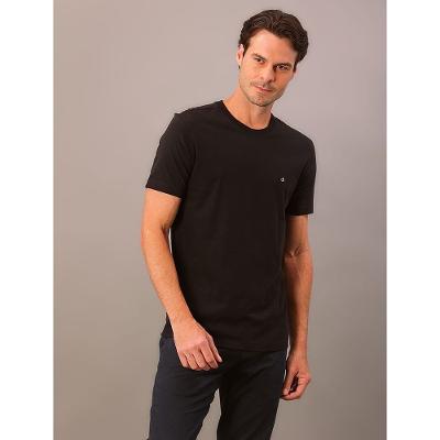 Camiseta Manga Curta Básica Meia Malha Calvin Klein - Preto