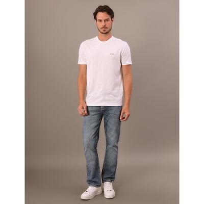 Camiseta Masculina Slim Minimalista Flamê Calvin Klein - Branco