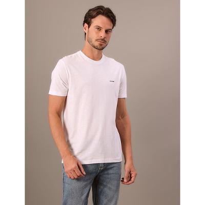 Camiseta Masculina Slim Minimalista Flamê Calvin Klein - Branco