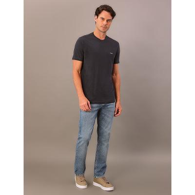 Camiseta Masculina Slim Minimalista Flamê Calvin Klein - Azul Marinho