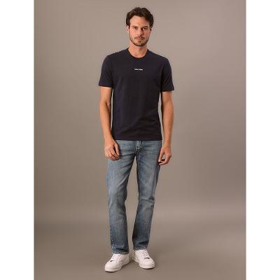 Camiseta Masculina Meia Malha Flamê Calvin Klein - Azul Marinho