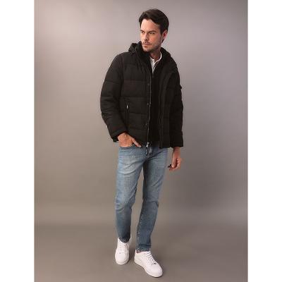 Jaqueta Masculina Matelassê Calvin Klein Com Capuz - Preto