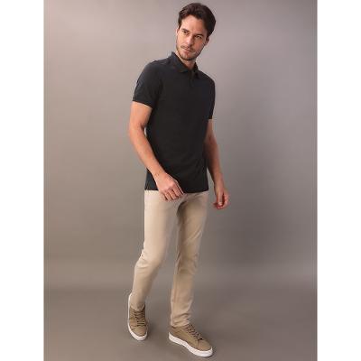 Camisa Polo Masculina Básica Sem Friso Calvin Klein - Azul Marinho