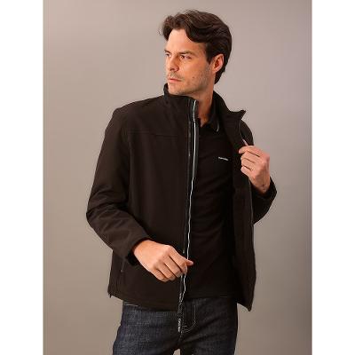 Polo Masculina Slim Básica Com Friso Calvin Klein - Preto