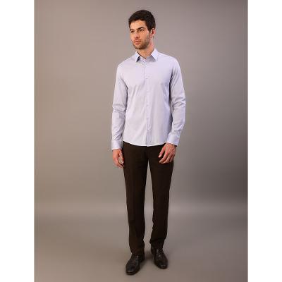 Camisa Masculina Manga Longa Slim Básica - Azul Claro