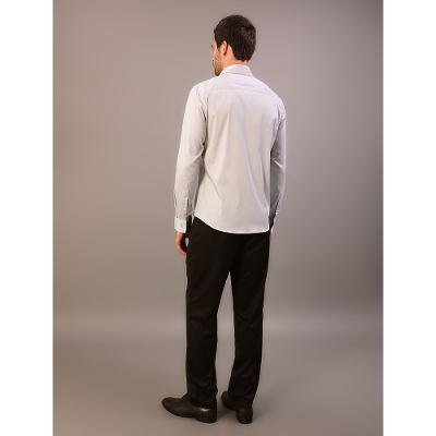 Camisa Masculina Manga Longa Slim Básica - Cinza Claro