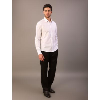 Camisa de Manga Longa Masculina Slim Estampa Assinatura Ck Bordada Calvin Klein - Branco