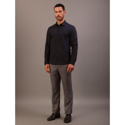 Camisa Masculina Manga Longa Estampa Bordada - Marinho