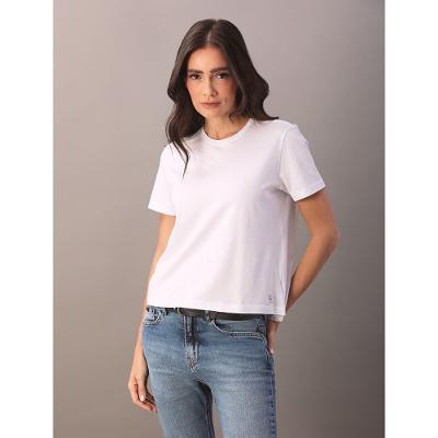 Camiseta Calvin Klein Jeans Feminino Algodão Egípcio - Branco